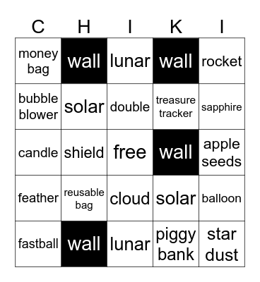 chiki :) Bingo Card