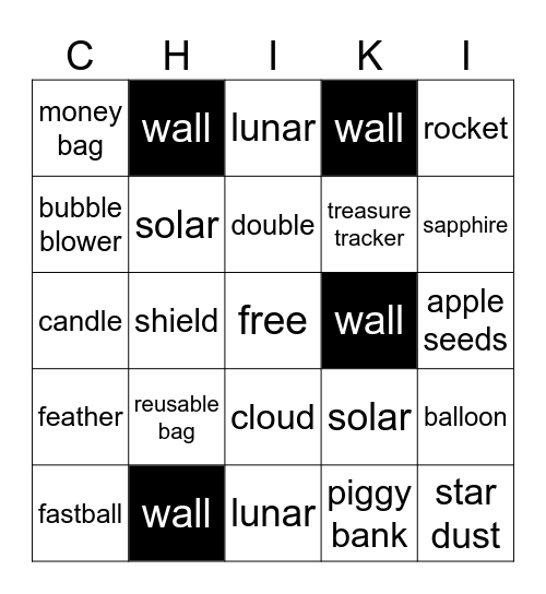 chiki :) Bingo Card