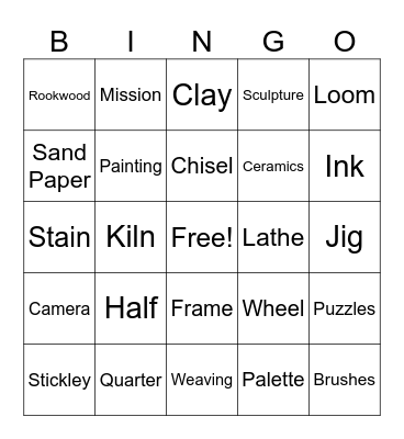 Arts & Crafts Camp Bingo Card