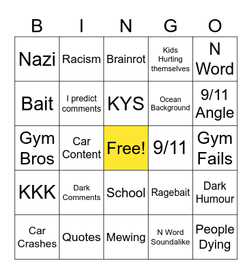 Instagram Reels Bingo Card