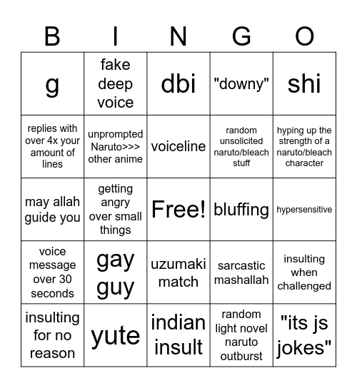 Shahzaib Bingo Card