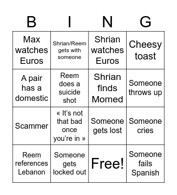 Spanish Bingo Card