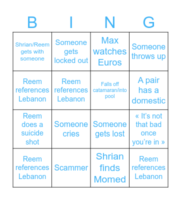 Spanish bingo Card