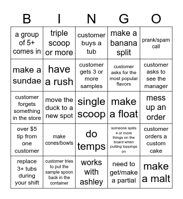 6/15/2024 morning shift Bingo Card
