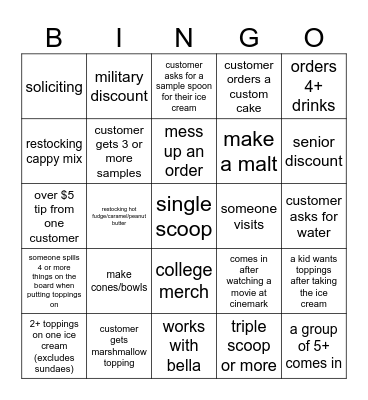 6/15/2024 morning shift Bingo Card