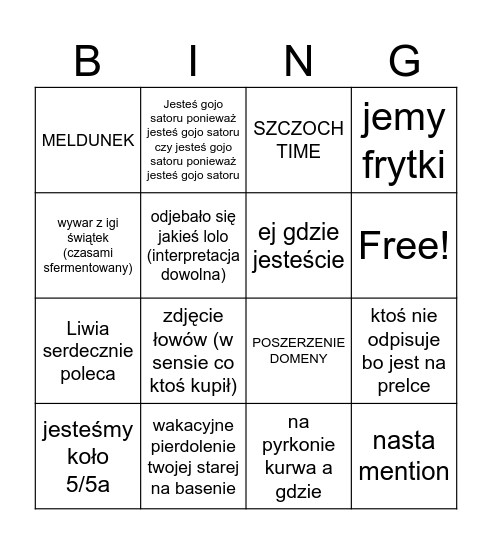 Pyrkingo Bingo Card