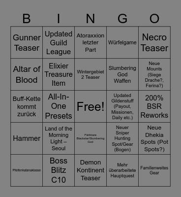 Heidelball 2024 Bingo Card