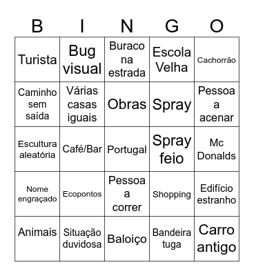 City bingo Card