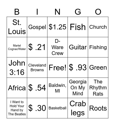 BABA BINGO Card