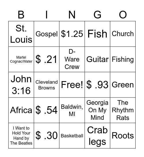 BABA BINGO Card