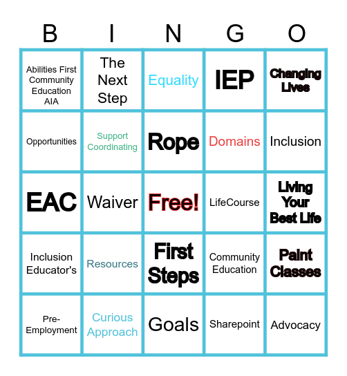 EAC BINGO Card