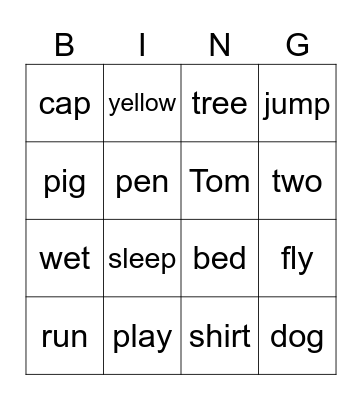 Phonics Fun Bingo Card