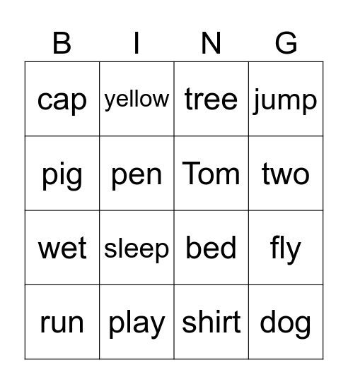 Phonics Fun Bingo Card