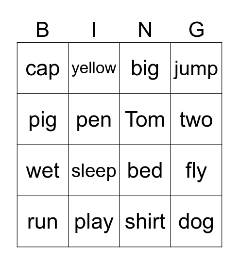 Phonics Fun Bingo Card