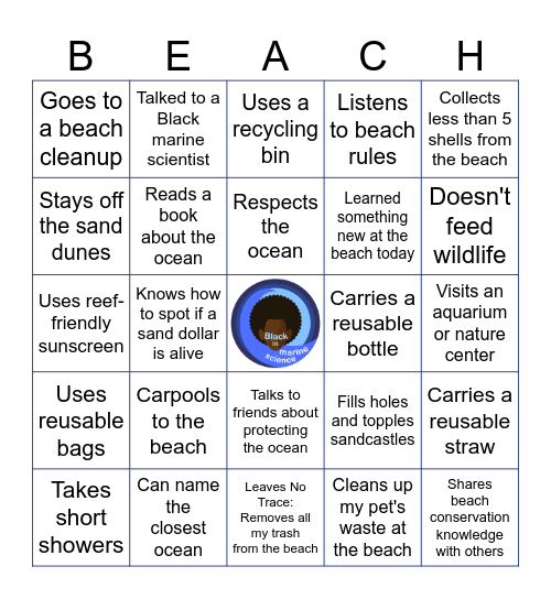 Beach Edition: Conservation Superstar! Bingo Card