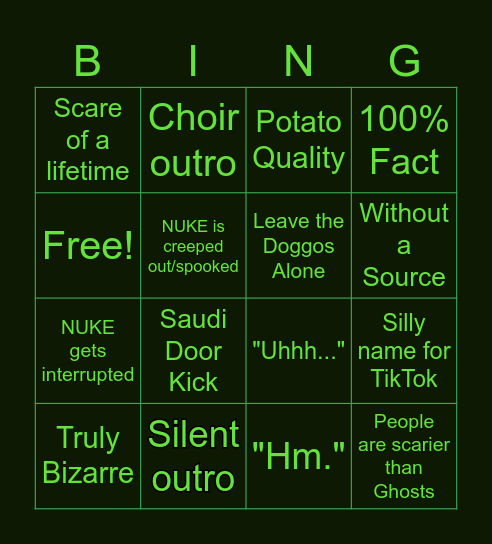 NUKE Bingo Card