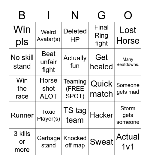 YBA SBR COMP BINGO Card