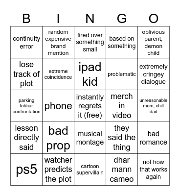 dhar mann bingo Card