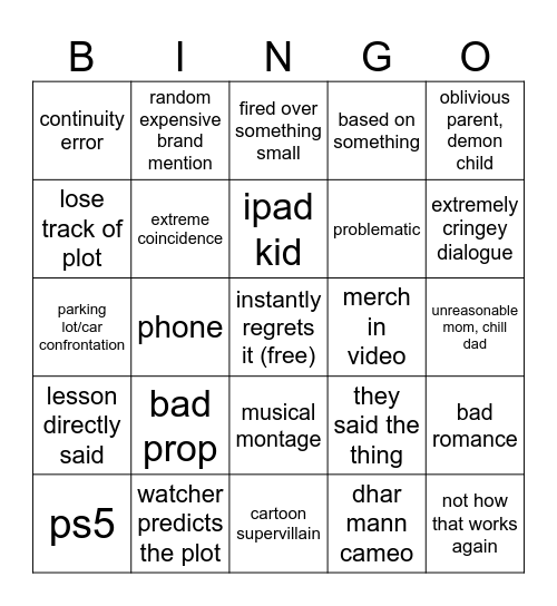 dhar mann bingo Card