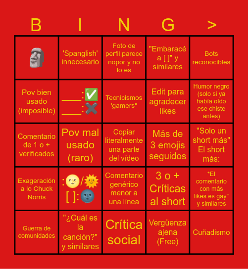 Yutúsors (Hispano 🐂💀🤱🏼) Bingo Card