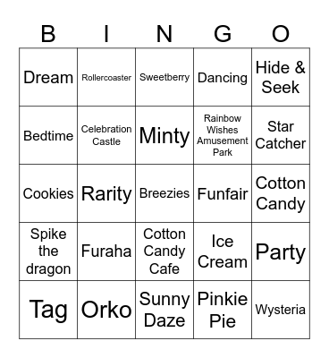Ponyville Dreams Bingo Card