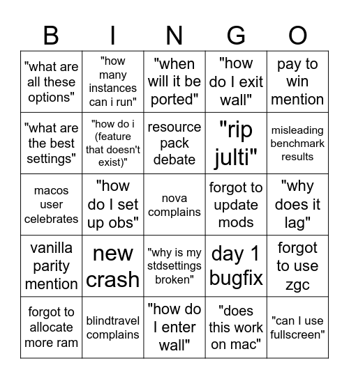 SeedQueue release bingo Card