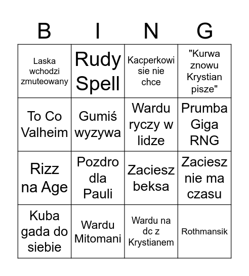 Bingo DCkowe Bingo Card