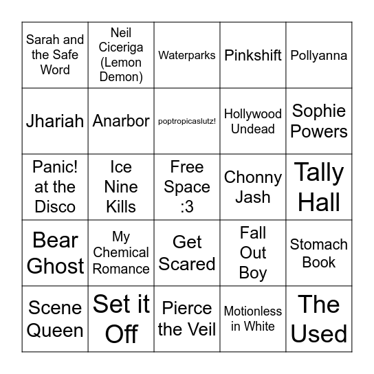 how similar is our music taste?! Bingo Card