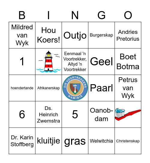 VOORTREKKER BINGO Card