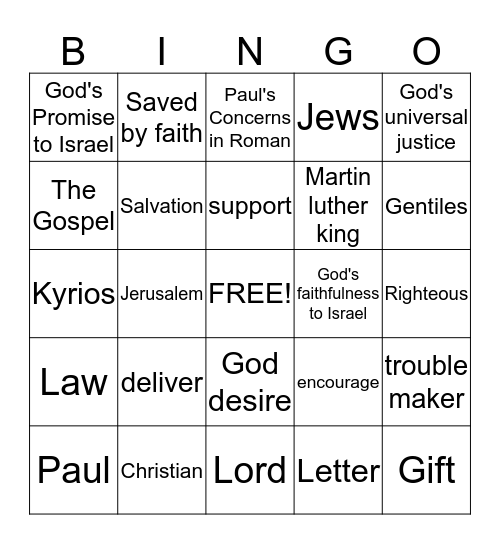 VIDEO BINGO Card