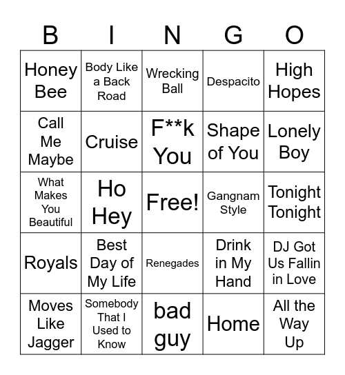 The 10’s Bingo Card