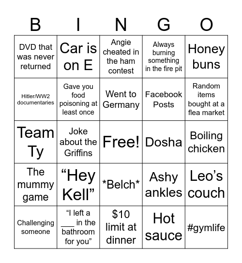 Father’s Day Bingo Card
