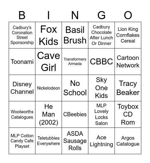 My 22 Year Old Days In 2003 Bingo Card