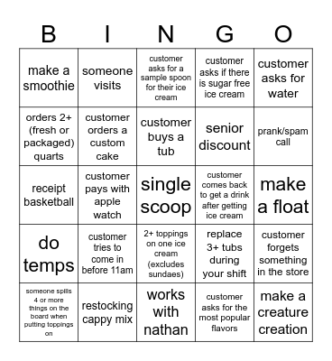 6/16/2024 morning shift Bingo Card