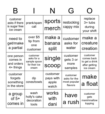 6/16/2024 morning shift Bingo Card