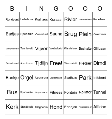 Dorpsverkening Bad Hofgastein Bingo Card