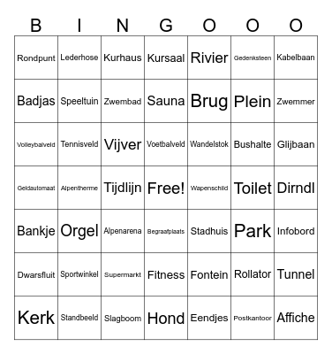 Dorpsverkening Bad Hofgastein Bingo Card