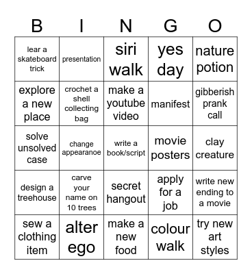 summer ‘24 Bingo Card