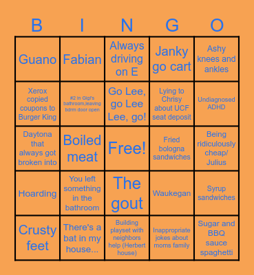 Fathers Day Bingo Card