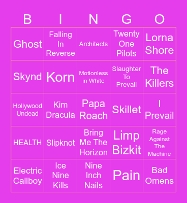 ROCK FOR PEOPLE 2025 Bingo Card