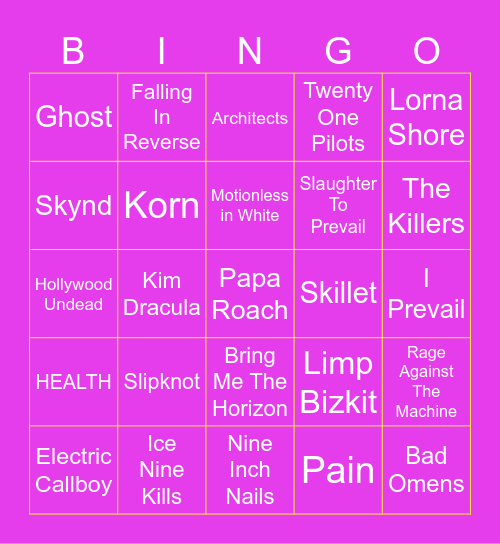 ROCK FOR PEOPLE 2025 Bingo Card