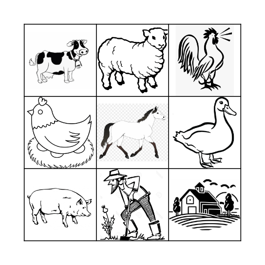 Farm Bingo Card