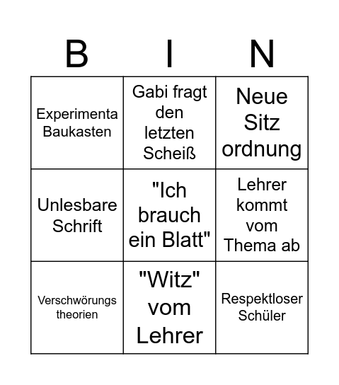 NW Bingo Card