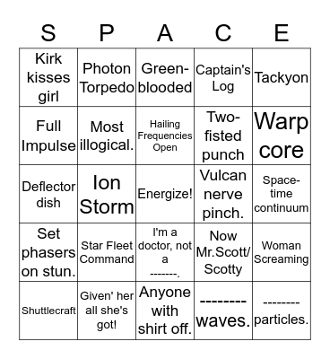 Star Trek Bingo Card