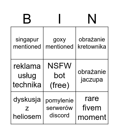 IVsystems Bingo Card