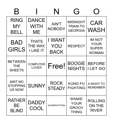DINAMIC SOUL TRAIN BINGO Card