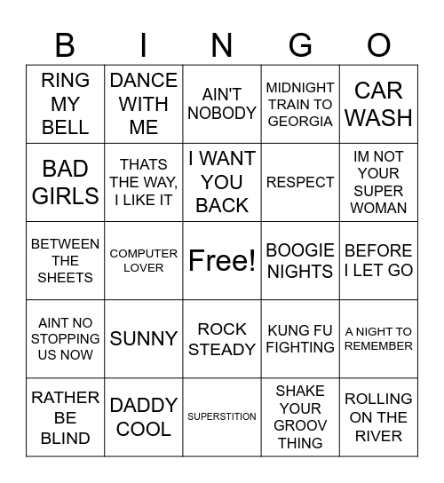 DINAMIC SOUL TRAIN BINGO Card