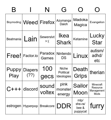 Judge Mike (Pank)'s tgirl bingo Card