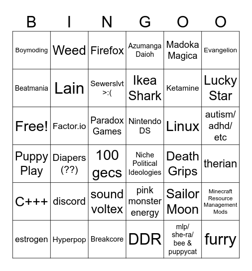 Judge Mike (Pank)'s tgirl bingo Card