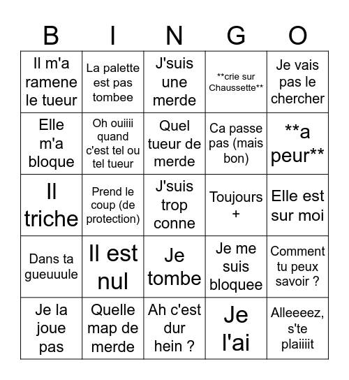 Bingo Aude | DbD Bingo Card